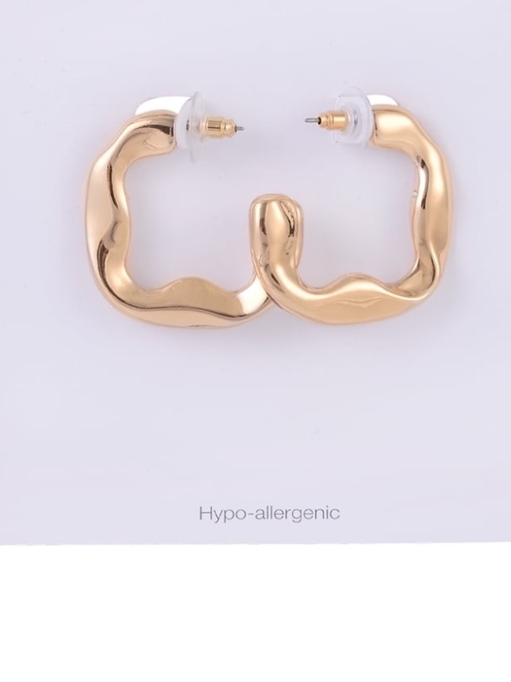 Gold Wavy Hoop Earrings